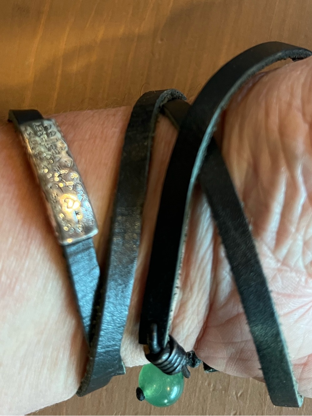 Adventurine long wrap bracelet/ necklace 28” aprox. handmade sterling 925 silver